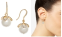 Charter Club Gold-Tone Imitation Pearl & Pav&eacute; Drop Earrings, Created for Macy's